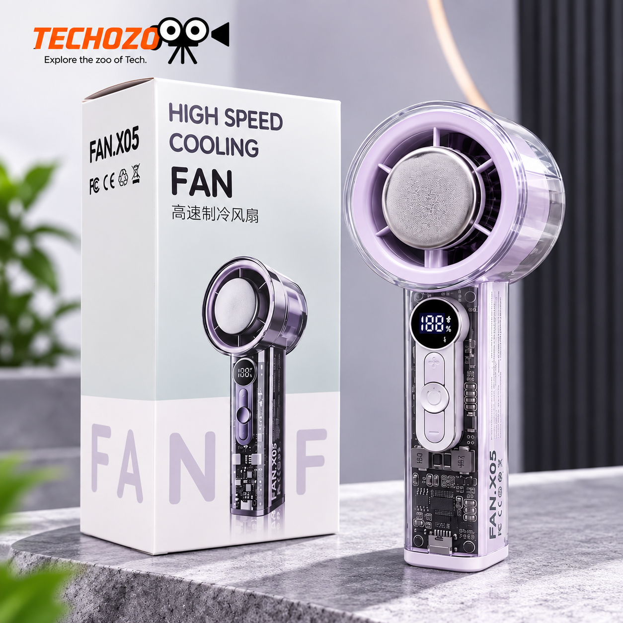 X05 Handheld High-Speed Cooling Fan – 3000mAh Rechargeable Turbo Fan