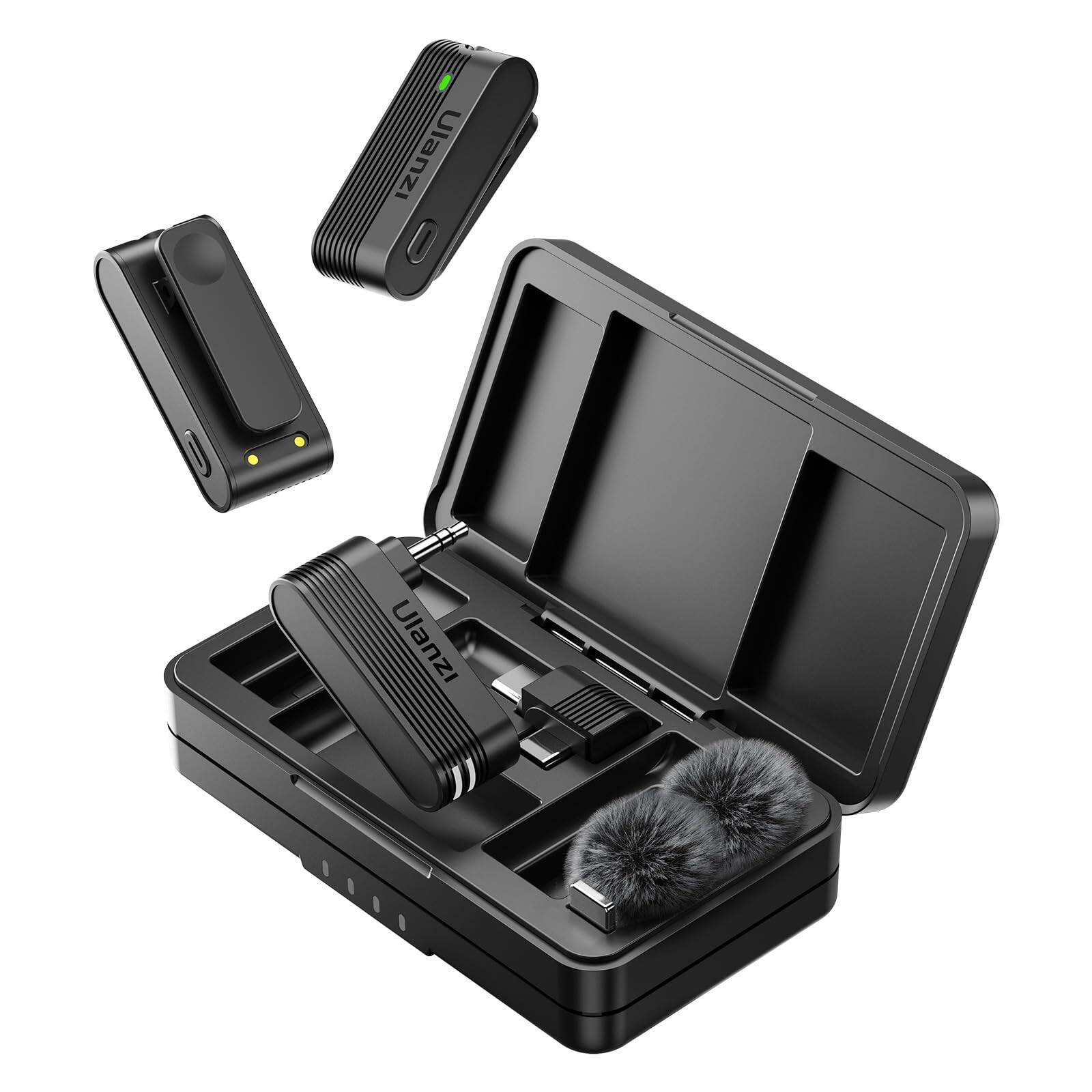 Ulanzi A100 Wireless Lavalier Microphone – 3-Level Noise Reduction with Charging Case